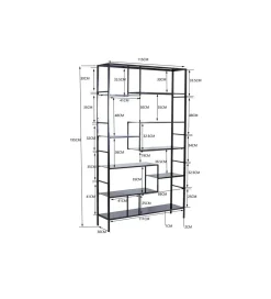 KARE Regał metalowy Loft 195 cm x 115 cm czarny