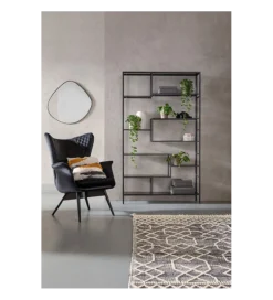 KARE Regał metalowy Loft 195 cm x 115 cm czarny