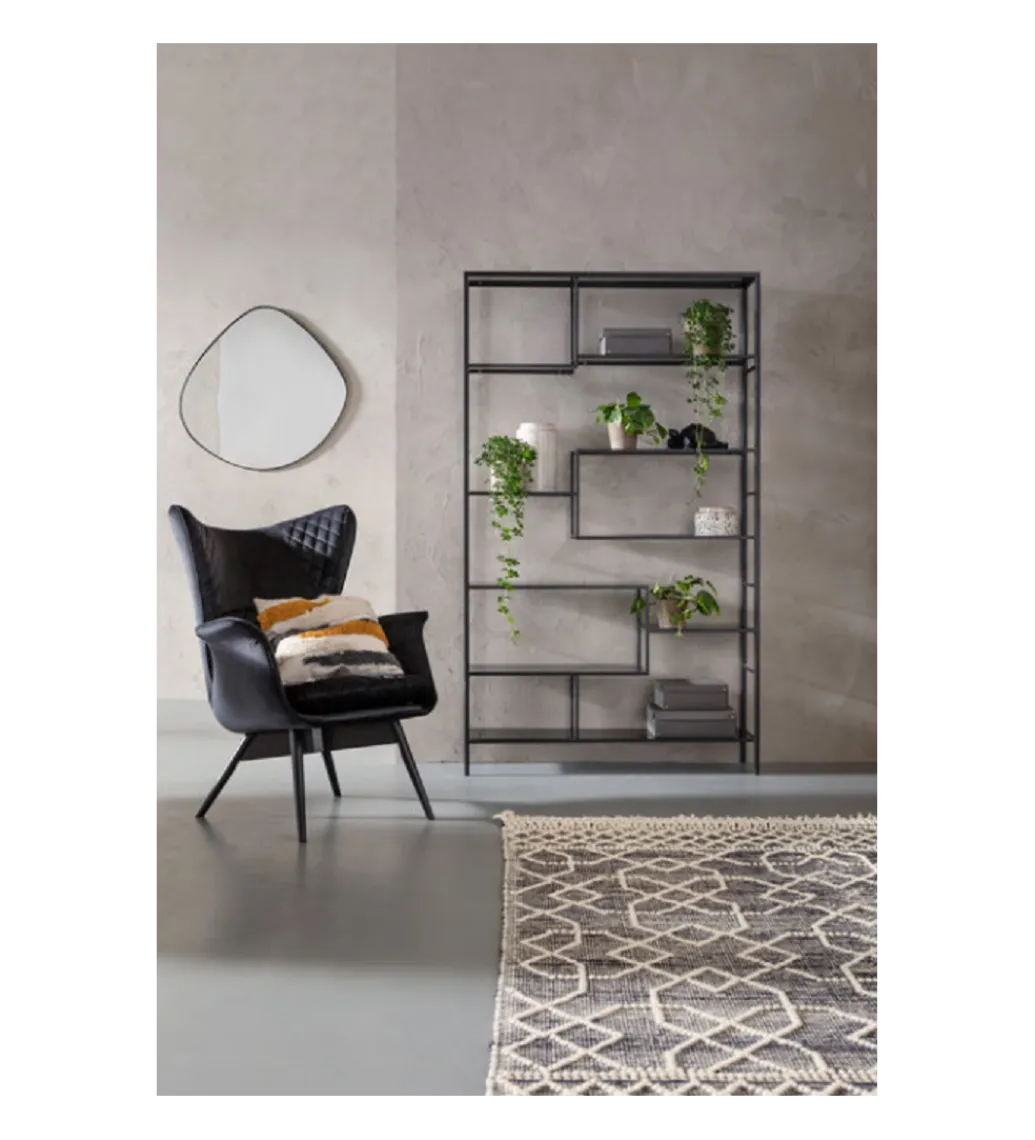 KARE Regał metalowy Loft 195 cm x 115 cm czarny