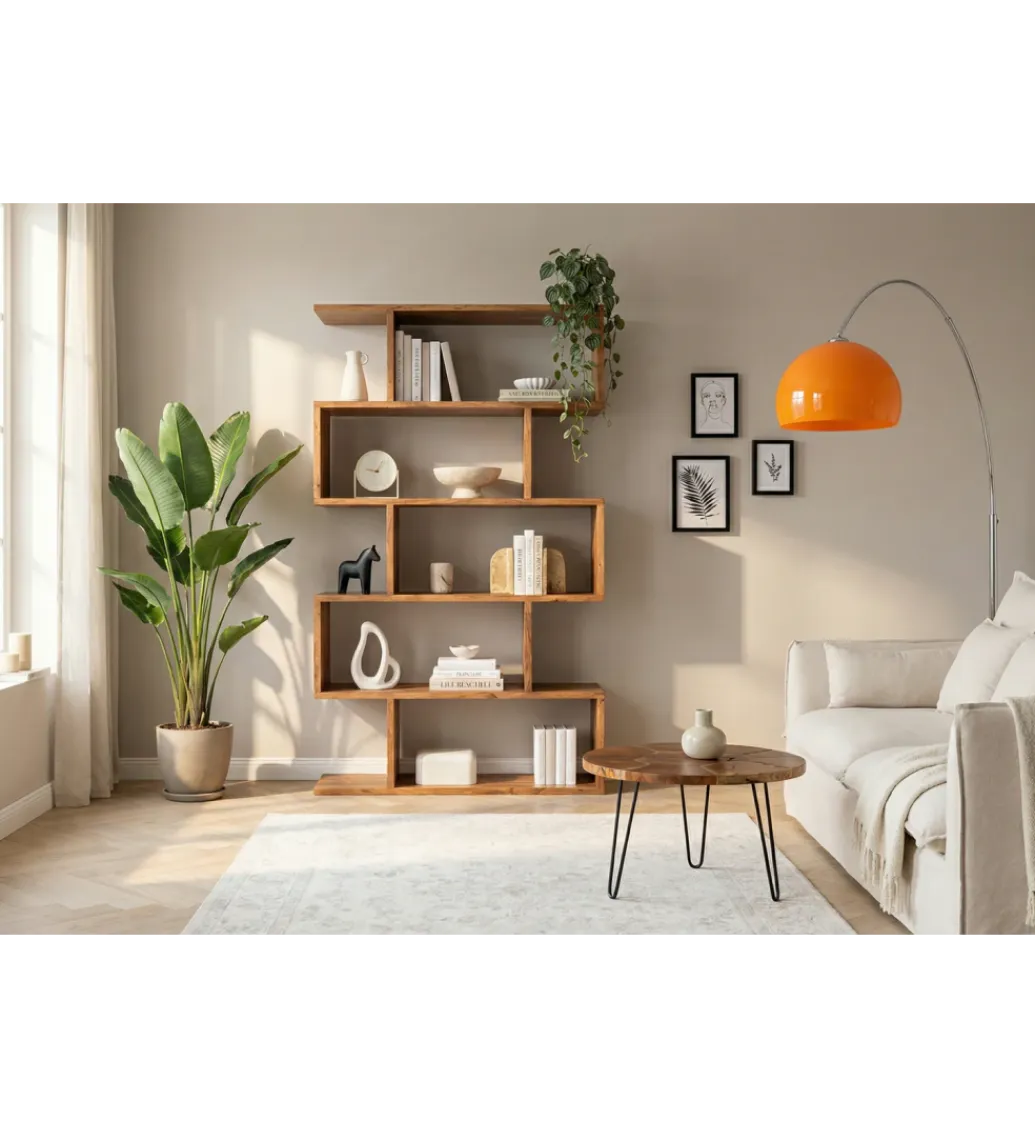 Invicta Interior - przedsprzedaż Regał SNAKE 180 cm drewno akacja naturalna