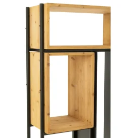 J-Line Regał TINA 65 cm x 185 cm drewno jodła czarny