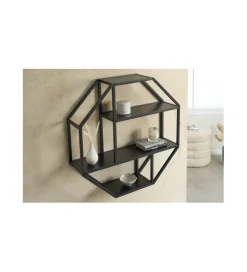Invicta Interior Regał wiszący FONTERA 77 cm czarny