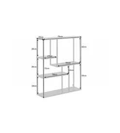 Invicta Interior Regał wiszący FONTERA 75 cm w optyce marmuru