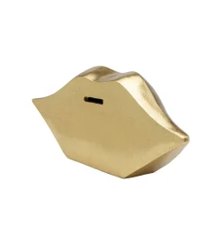 KDesign Skarbonka LIPS 13 cm złota