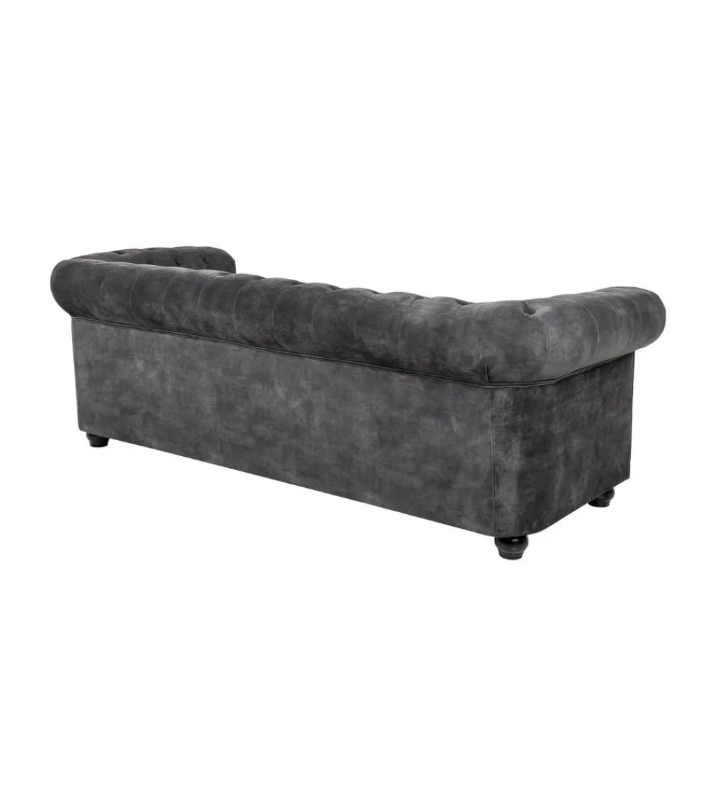 Invicta Interior Sofa ARIELLE Chesterfield 205 Cm szary aksamit