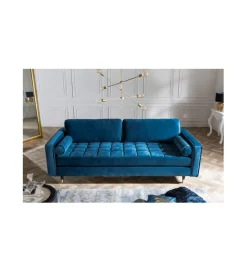 Invicta Interior Sofa CANIS velvet 220 cm aqua velvet