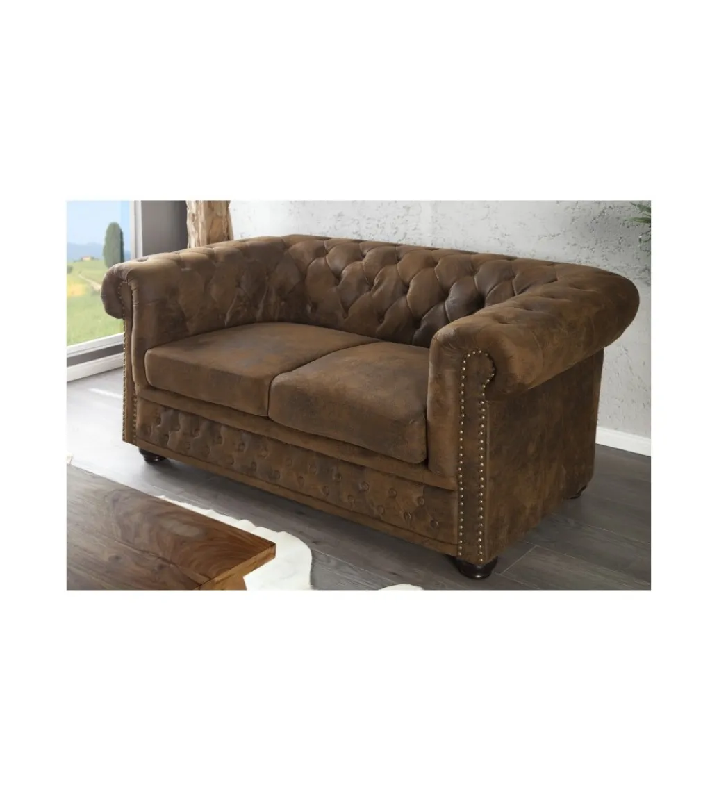 Invicta Interior Sofa Chesterfield antyczny brąz