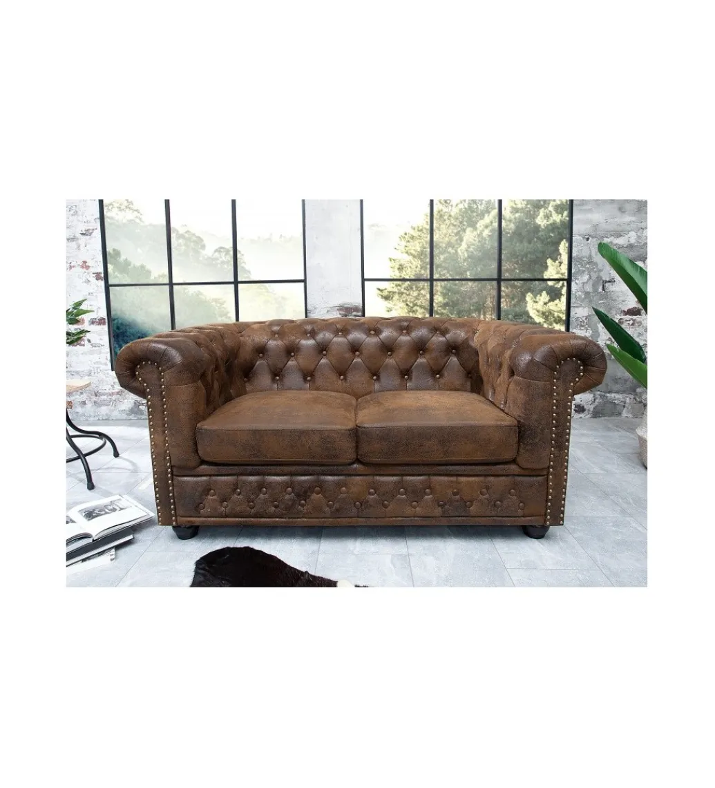 Invicta Interior Sofa Chesterfield antyczny brąz