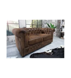 Invicta Interior Sofa Chesterfield antyczny brąz