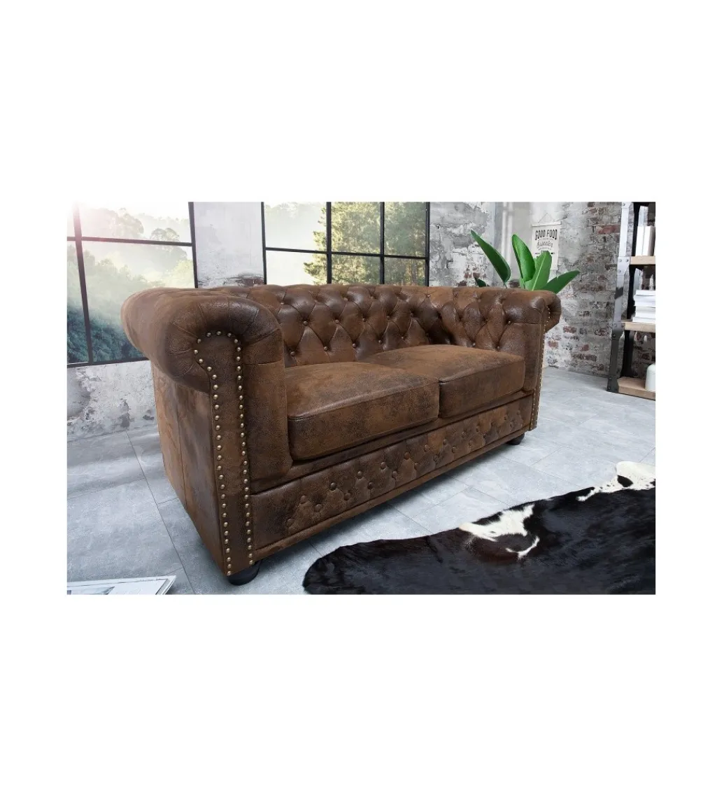 Invicta Interior Sofa Chesterfield antyczny brąz