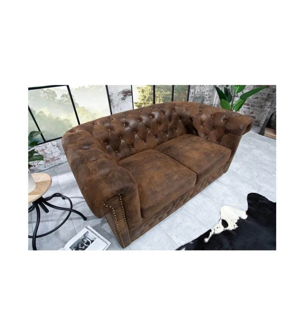 Invicta Interior Sofa Chesterfield antyczny brąz