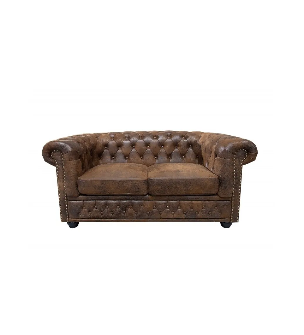 Invicta Interior Sofa Chesterfield antyczny brąz