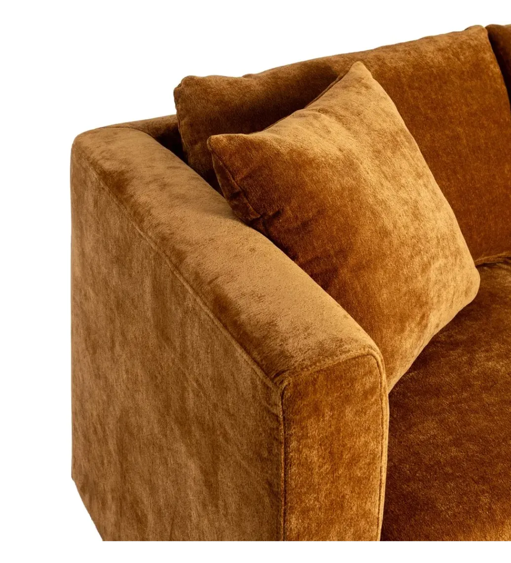 Zona-Design Sofa MODERN BAROCK 240 cm aksamitna musztardowo-żółta