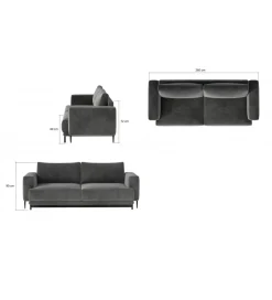 ELTAP Sofa rozkładana DALIA 260 cm z funkcją spania