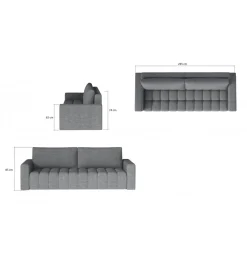 ELTAP Sofa rozkładana LAZARO 245 cm z funkcją spania