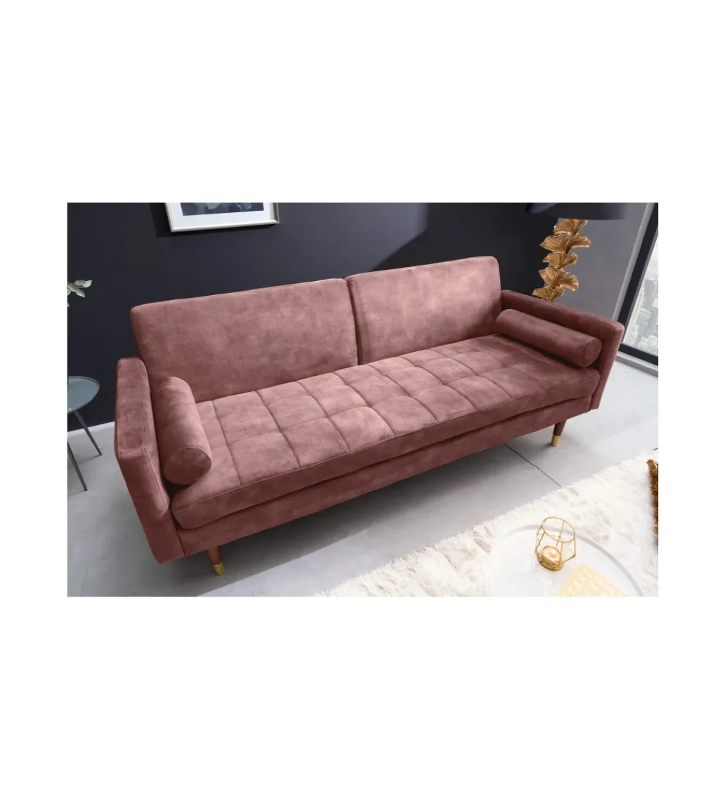 Invicta Interior - przedsprzedaż Sofa rozkładana MANILLA 196 cm różowa