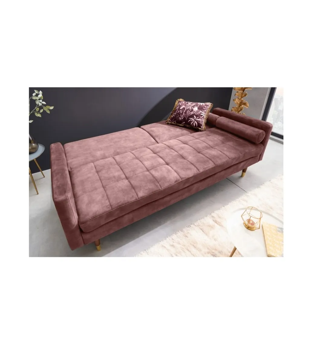 Invicta Interior - przedsprzedaż Sofa rozkładana MANILLA 196 cm różowa