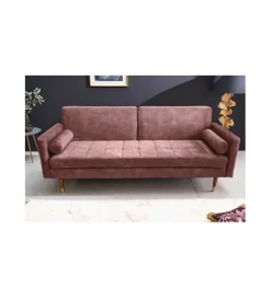 Invicta Interior - przedsprzedaż Sofa rozkładana MANILLA 196 cm różowa
