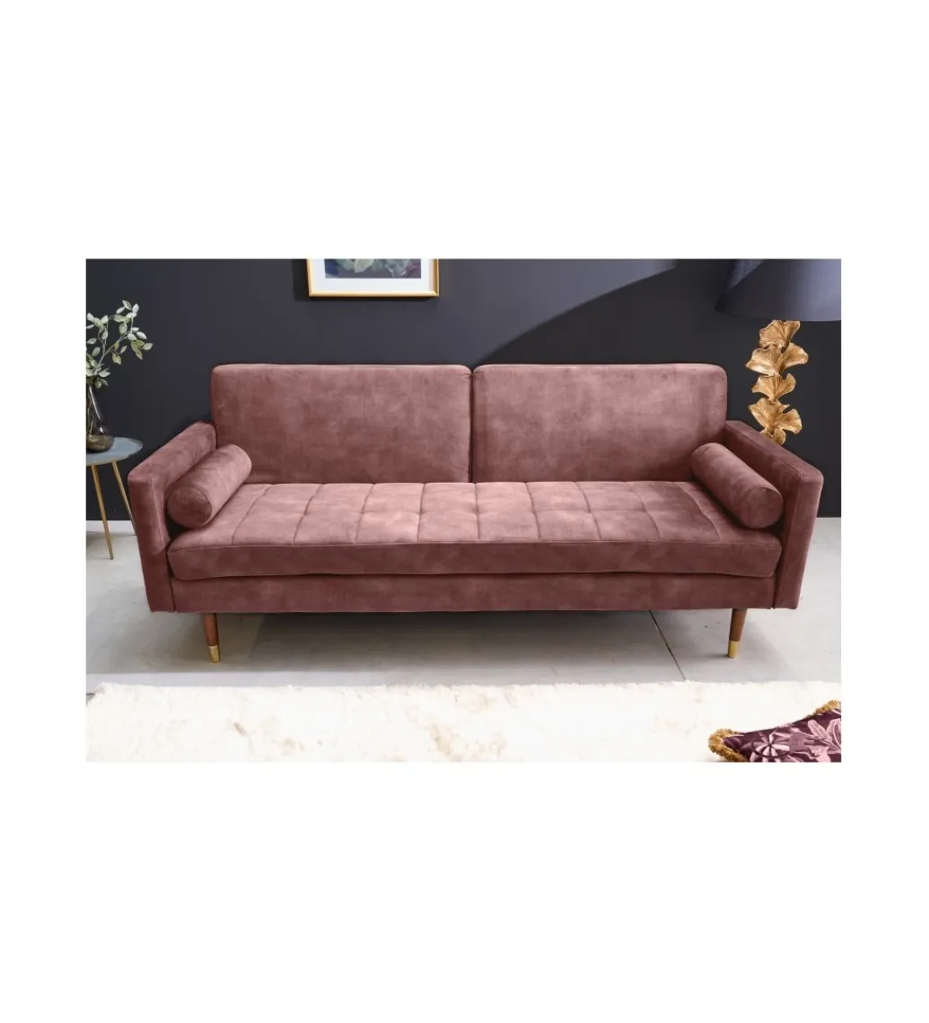 Invicta Interior - przedsprzedaż Sofa rozkładana MANILLA 196 cm różowa