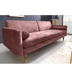 Invicta Interior - przedsprzedaż Sofa rozkładana MANILLA 196 cm różowa