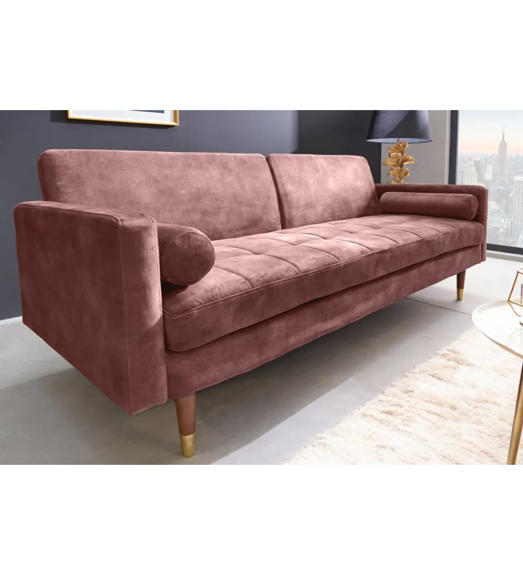 Invicta Interior - przedsprzedaż Sofa rozkładana MANILLA 196 cm różowa