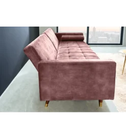 Invicta Interior - przedsprzedaż Sofa rozkładana MANILLA 196 cm różowa