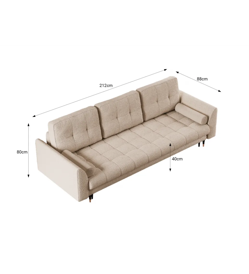 ZDDESIGN Sofa rozkładana OFELIA 212 cm z funkcją spania