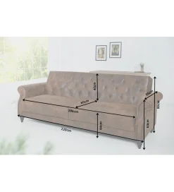 Invicta Interior Sofa rozkładana RAYAN 220 cm antyczny brąz