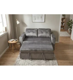 Invicta Interior - przedsprzedaż Sofa SMART 140 cm z funkcją spania welwet szary