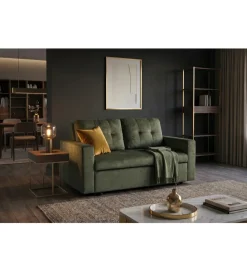 Invicta Interior - przedsprzedaż Sofa SMART 140 cm z funkcją spania zielony