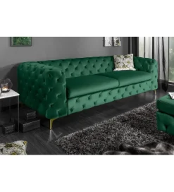 Invicta Interior Sofa SOFIJA 240 cm szmaragdowa zieleń