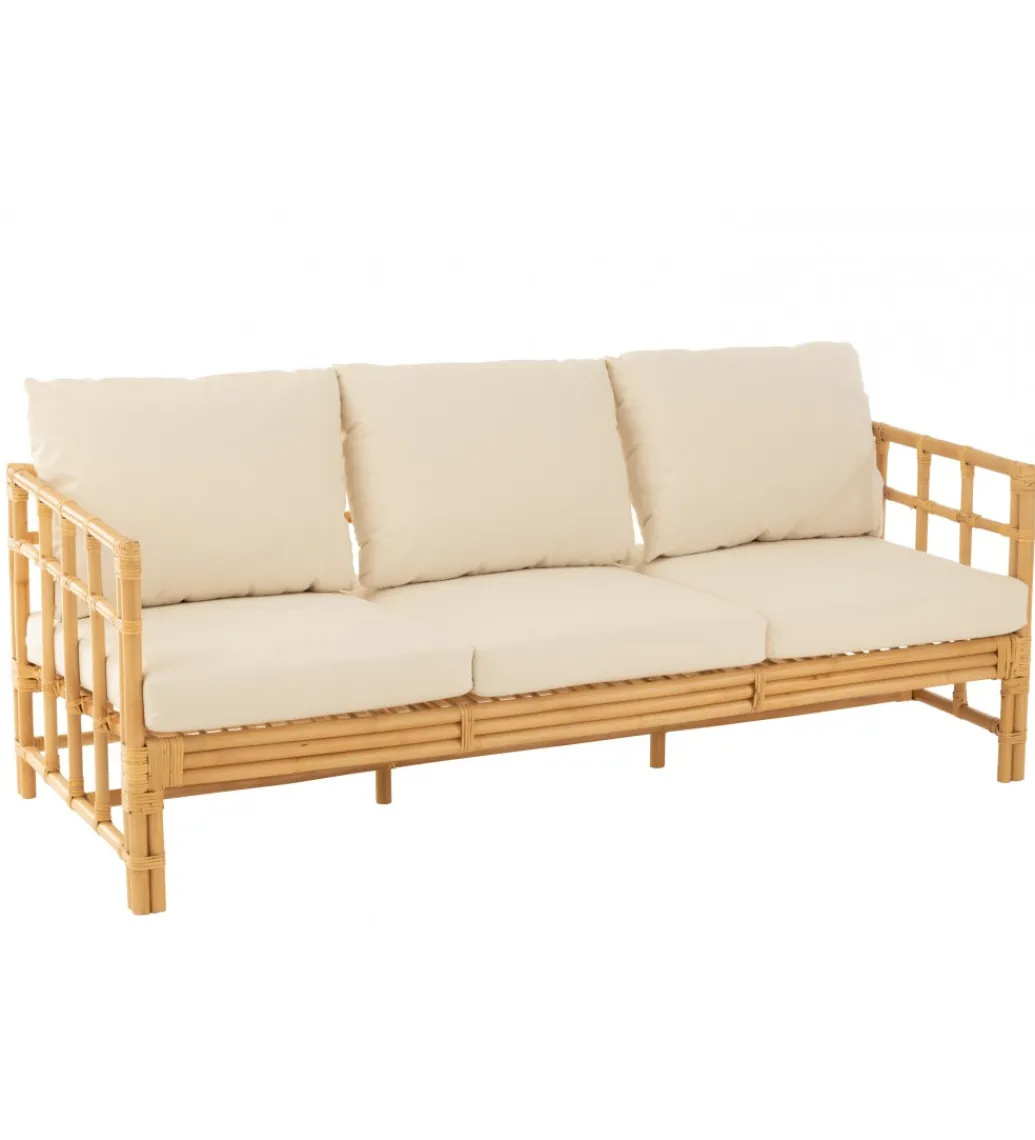 J-Line Sofa trzyosobowa ELISE 187 cm rattan