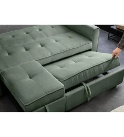 Invicta Interior - przedsprzedaż Sofa z funkcją spania SMART 180 cm cord zielony