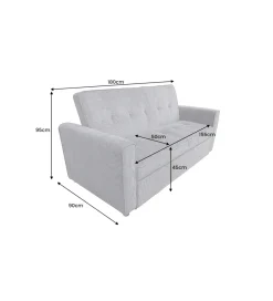 Invicta Interior - przedsprzedaż Sofa z funkcją spania SMART 180 cm cord szary