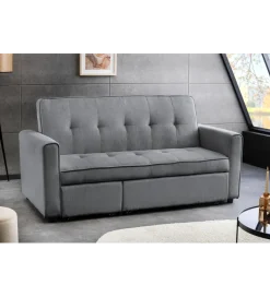 Invicta Interior - przedsprzedaż Sofa z funkcją spania SMART 180 cm cord szary