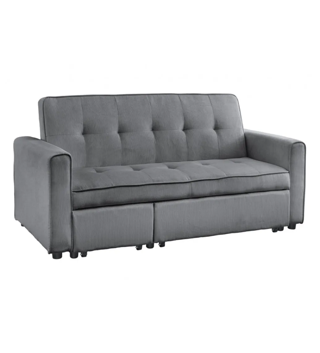 Invicta Interior - przedsprzedaż Sofa z funkcją spania SMART 180 cm cord szary
