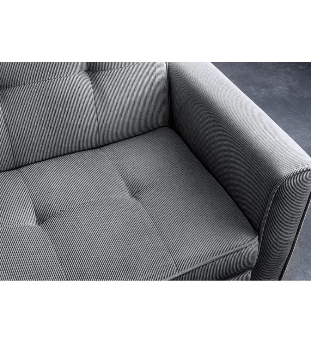 Invicta Interior - przedsprzedaż Sofa z funkcją spania SMART 180 cm cord szary