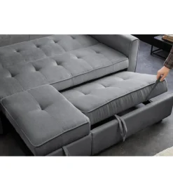 Invicta Interior - przedsprzedaż Sofa z funkcją spania SMART 180 cm cord szary