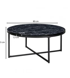 WOHNLING, GERMANY Solik kawowy NIOZOS 80 cm w optyce czarnego marmuru