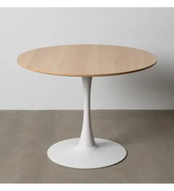 Zona-Design Stół AGARA 100 cm biały naturalny blat