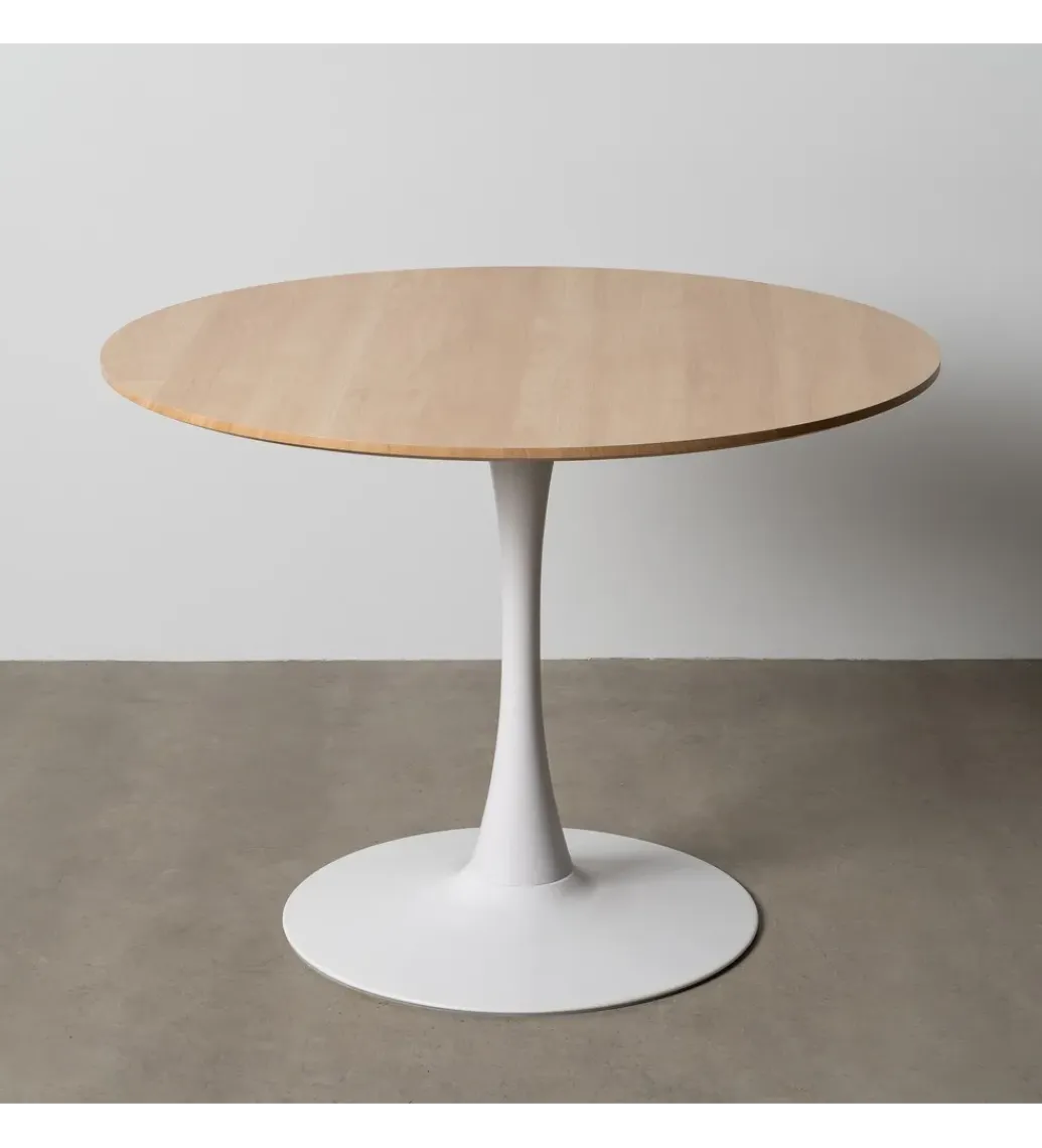 Zona-Design Stół AGARA 100 cm biały naturalny blat