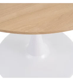 Zona-Design Stół AGARA 100 cm biały naturalny blat