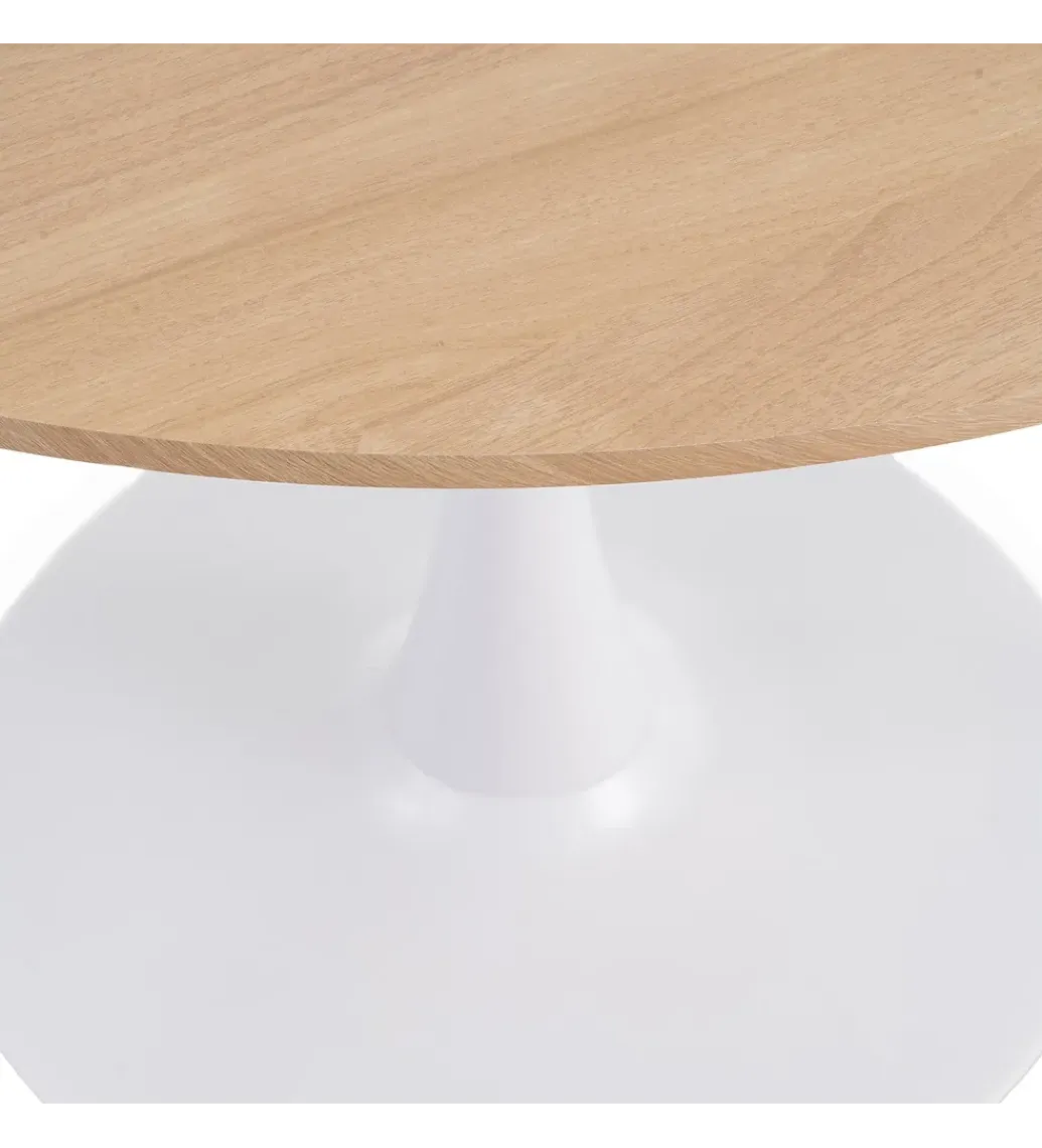 Zona-Design Stół AGARA 100 cm biały naturalny blat