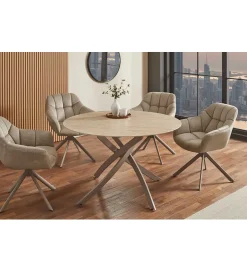 Invicta Interior Stół ALPINE 120 cm ceramika w optyce trawertynu