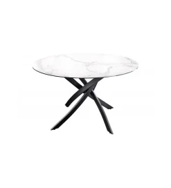 Invicta Interior Stół ARKANSAS 120 cm ceramika w optyce białego marmuru