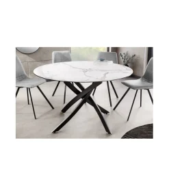 Invicta Interior Stół ARKANSAS 120 cm ceramika w optyce białego marmuru