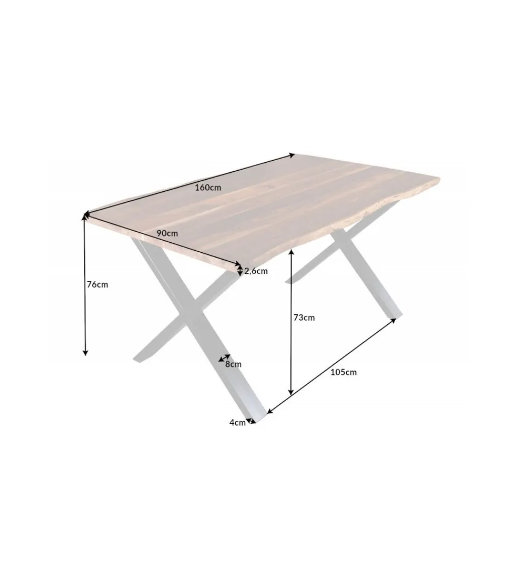 Invicta Interior Stół ARKTYKA Mammut X 160 cm drewno akacja