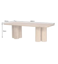 Invicta Interior Stół ART DECO 240 cm drewno mango naturalny