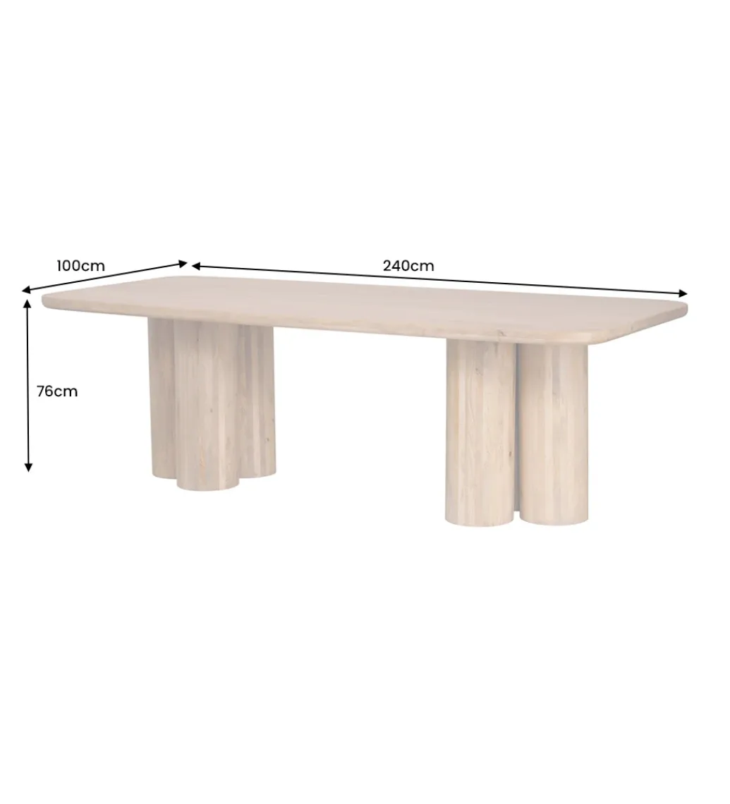 Invicta Interior Stół ART DECO 240 cm drewno mango naturalny
