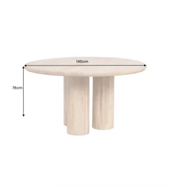 Invicta Interior Stół ART DECO 140 cm drewno mango nautralny